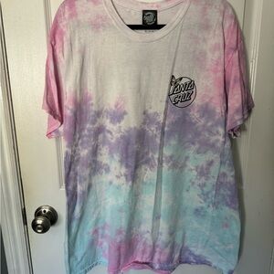 Santa Cruz Skateboards Pink and Purple Tie-Dye Tee
